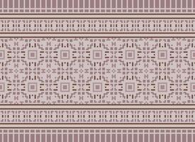 A Floral pixel art pattern on grey background.geometric ethnic oriental embroidery vector illustration. pixel style, abstract background, cross stitch.design for texture, fabric, cloth, scarf, print