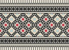 Geometric patterns of modern stylish texture. Borders in the form of a pixel ornament for embroidery, ceramic tiles and textile interior design elements. Seamless illustration vector