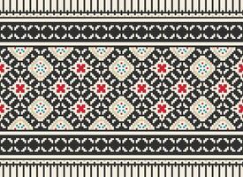 Geometric patterns of modern stylish texture. Borders in the form of a pixel ornament for embroidery, ceramic tiles and textile interior design elements. Seamless illustration vector