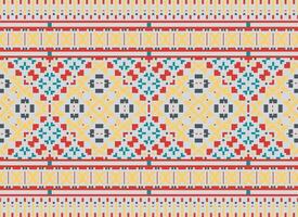 Geometric patterns of modern stylish texture. Borders in the form of a pixel ornament for embroidery, ceramic tiles and textile interior design elements. Seamless illustration vector