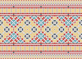 Geometric patterns of modern stylish texture. Borders in the form of a pixel ornament for embroidery, ceramic tiles and textile interior design elements. Seamless illustration vector