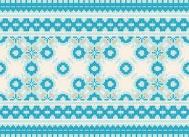 Geometric patterns of modern stylish texture. Borders in the form of a pixel ornament for embroidery, ceramic tiles and textile interior design elements. Seamless illustration vector