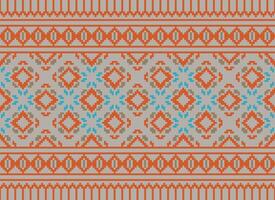 Geometric patterns of modern stylish texture. Borders in the form of a pixel ornament for embroidery, ceramic tiles and textile interior design elements. Seamless illustration vector