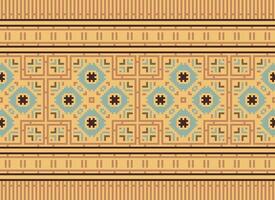 Pixel Ethnic pattern vector background. seamless pattern traditional, Design for background, wallpaper, Batik, fabric, carpet, clothing, wrapping, and textile.ethnic pattern Vector illustration.