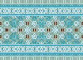 Geometric patterns of modern stylish texture. Borders in the form of a pixel ornament for embroidery, ceramic tiles and textile interior design elements. Seamless illustration vector