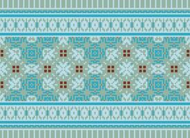 Geometric patterns of modern stylish texture. Borders in the form of a pixel ornament for embroidery, ceramic tiles and textile interior design elements. Seamless illustration vector