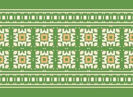Cross Stitch Border. Embroidery Cross Stitch. Ethnic Patterns. Geometric Ethnic Indian pattern. Native Ethnic pattern.Texture Textile Fabric Clothing Knitwear print. Pixel Horizontal Seamless Vector. vector