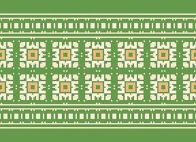 Cross Stitch Border. Embroidery Cross Stitch. Ethnic Patterns. Geometric Ethnic Indian pattern. Native Ethnic pattern.Texture Textile Fabric Clothing Knitwear print. Pixel Horizontal Seamless Vector. vector