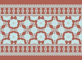 geométrico patrones de moderno elegante textura. fronteras en el formar de un píxel ornamento para bordado, cerámico losas y textil interior diseño elementos. sin costura ilustración vector