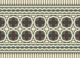 Pixel Ethnic pattern vector background. seamless pattern traditional, Design for background, wallpaper, Batik, fabric, carpet, clothing, wrapping, and textile.ethnic pattern Vector illustration.