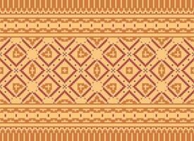 Pixel Ethnic pattern vector background. seamless pattern traditional, Design for background, wallpaper, Batik, fabric, carpet, clothing, wrapping, and textile.ethnic pattern Vector illustration.