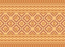 Pixel Ethnic pattern vector background. seamless pattern traditional, Design for background, wallpaper, Batik, fabric, carpet, clothing, wrapping, and textile.ethnic pattern Vector illustration.