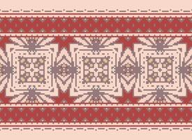 Ethnic geometric fabric pattern Cross Stitch.Ikat embroidery Ethnic oriental Pixel pattern blue background. Abstract,vector,illustration. Texture,clothing,frame,decoration,motifs,silk wallpaper. vector