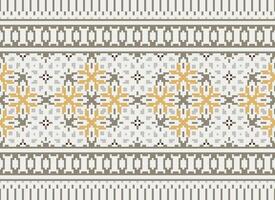 Geometric patterns of modern stylish texture. Borders in the form of a pixel ornament for embroidery, ceramic tiles and textile interior design elements. Seamless illustration vector