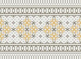 Geometric patterns of modern stylish texture. Borders in the form of a pixel ornament for embroidery, ceramic tiles and textile interior design elements. Seamless illustration vector