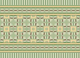 A Floral pixel art pattern on grey background.geometric ethnic oriental embroidery vector illustration. pixel style, abstract background, cross stitch.design for texture, fabric, cloth, scarf, print