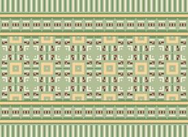 A Floral pixel art pattern on grey background.geometric ethnic oriental embroidery vector illustration. pixel style, abstract background, cross stitch.design for texture, fabric, cloth, scarf, print