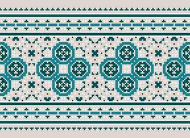 Geometric patterns of modern stylish texture. Borders in the form of a pixel ornament for embroidery, ceramic tiles and textile interior design elements. Seamless illustration vector