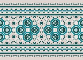 Geometric patterns of modern stylish texture. Borders in the form of a pixel ornament for embroidery, ceramic tiles and textile interior design elements. Seamless illustration vector