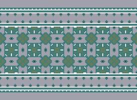 Pixel Ethnic pattern vector background. seamless pattern traditional, Design for background, wallpaper, Batik, fabric, carpet, clothing, wrapping, and textile.ethnic pattern Vector illustration.