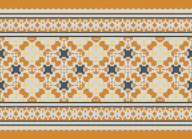 Geometric patterns of modern stylish texture. Borders in the form of a pixel ornament for embroidery, ceramic tiles and textile interior design elements. Seamless illustration vector
