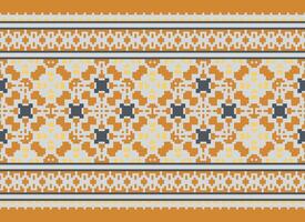 Geometric patterns of modern stylish texture. Borders in the form of a pixel ornament for embroidery, ceramic tiles and textile interior design elements. Seamless illustration vector