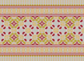 Geometric patterns of modern stylish texture. Borders in the form of a pixel ornament for embroidery, ceramic tiles and textile interior design elements. Seamless illustration vector