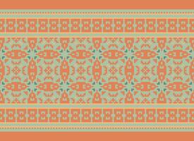 Pixel Embroidery ethnic pattern, Vector Geometric ornate background, Cross stitch retro zigzag style, pattern knitting continuous, Design for textile, fabric, ceramic, digital print