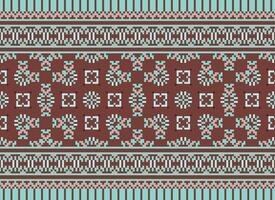 Geometric patterns of modern stylish texture. Borders in the form of a pixel ornament for embroidery, ceramic tiles and textile interior design elements. Seamless illustration vector