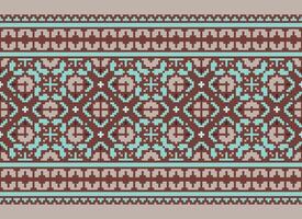 Geometric patterns of modern stylish texture. Borders in the form of a pixel ornament for embroidery, ceramic tiles and textile interior design elements. Seamless illustration vector