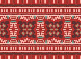 Pixel Cross Stitch pattern with Floral Designs. Traditional cross stitch needlework. Geometric Ethnic pattern, Embroidery, Textile ornamentation, fabric, Hand stitched pattern, pixel art. vector