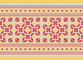 Geometric patterns of modern stylish texture. Borders in the form of a pixel ornament for embroidery, ceramic tiles and textile interior design elements. Seamless illustration vector
