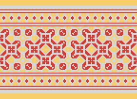 Geometric patterns of modern stylish texture. Borders in the form of a pixel ornament for embroidery, ceramic tiles and textile interior design elements. Seamless illustration vector