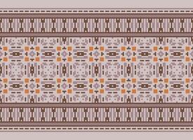 A Floral pixel art pattern on grey background.geometric ethnic oriental embroidery vector illustration. pixel style, abstract background, cross stitch.design for texture, fabric, cloth, scarf, print