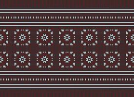 A Floral pixel art pattern on grey background.geometric ethnic oriental embroidery vector illustration. pixel style, abstract background, cross stitch.design for texture, fabric, cloth, scarf, print