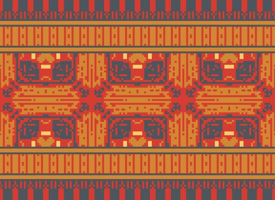Nature vintages cross stitch traditional ethnic pattern paisley flower Ikat background abstract Aztec African Indonesian Indian seamless pattern for fabric print cloth dress carpet curtains and sarong