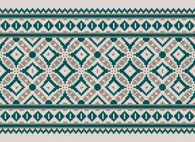 Geometric patterns of modern stylish texture. Borders in the form of a pixel ornament for embroidery, ceramic tiles and textile interior design elements. Seamless illustration vector