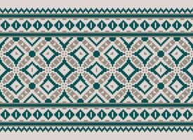 Geometric patterns of modern stylish texture. Borders in the form of a pixel ornament for embroidery, ceramic tiles and textile interior design elements. Seamless illustration vector