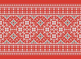 Geometric patterns of modern stylish texture. Borders in the form of a pixel ornament for embroidery, ceramic tiles and textile interior design elements. Seamless illustration vector