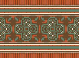 Geometric patterns of modern stylish texture. Borders in the form of a pixel ornament for embroidery, ceramic tiles and textile interior design elements. Seamless illustration vector