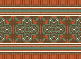 Geometric patterns of modern stylish texture. Borders in the form of a pixel ornament for embroidery, ceramic tiles and textile interior design elements. Seamless illustration vector