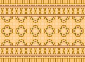 Pixel Ethnic pattern vector background. seamless pattern traditional, Design for background, wallpaper, Batik, fabric, carpet, clothing, wrapping, and textile.ethnic pattern Vector illustration.
