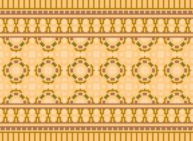 Pixel Ethnic pattern vector background. seamless pattern traditional, Design for background, wallpaper, Batik, fabric, carpet, clothing, wrapping, and textile.ethnic pattern Vector illustration.