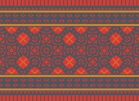 Geometric patterns of modern stylish texture. Borders in the form of a pixel ornament for embroidery, ceramic tiles and textile interior design elements. Seamless illustration vector