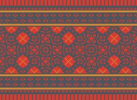 Geometric patterns of modern stylish texture. Borders in the form of a pixel ornament for embroidery, ceramic tiles and textile interior design elements. Seamless illustration vector