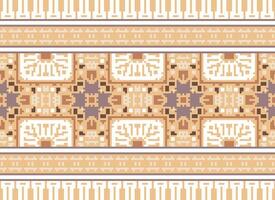 Pixel Ethnic pattern vector background. seamless pattern traditional, Design for background, wallpaper, Batik, fabric, carpet, clothing, wrapping, and textile.ethnic pattern Vector illustration.