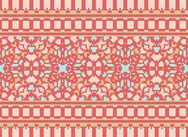 Pixel Ethnic pattern vector background. seamless pattern traditional, Design for background, wallpaper, Batik, fabric, carpet, clothing, wrapping, and textile.ethnic pattern Vector illustration.