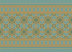 Pixel Ethnic pattern vector background. seamless pattern traditional, Design for background, wallpaper, Batik, fabric, carpet, clothing, wrapping, and textile.ethnic pattern Vector illustration.