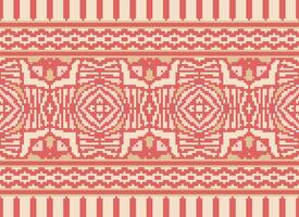 Pixel Ethnic pattern vector background. seamless pattern traditional, Design for background, wallpaper, Batik, fabric, carpet, clothing, wrapping, and textile.ethnic pattern Vector illustration.