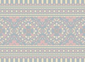 Pixel Ethnic pattern vector background. seamless pattern traditional, Design for background, wallpaper, Batik, fabric, carpet, clothing, wrapping, and textile.ethnic pattern Vector illustration.